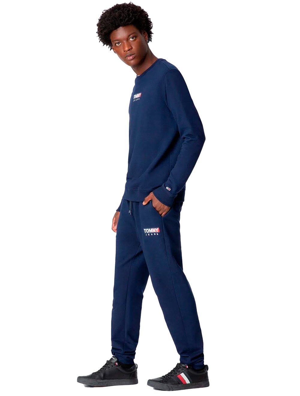 Moletom Tommy Jeans Masculino Crewneck Entry Graphic Azul Marinho