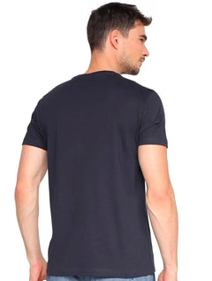 Camiseta Aramis Masculina Regular Estampa Peito Aquarela Azul Marinho