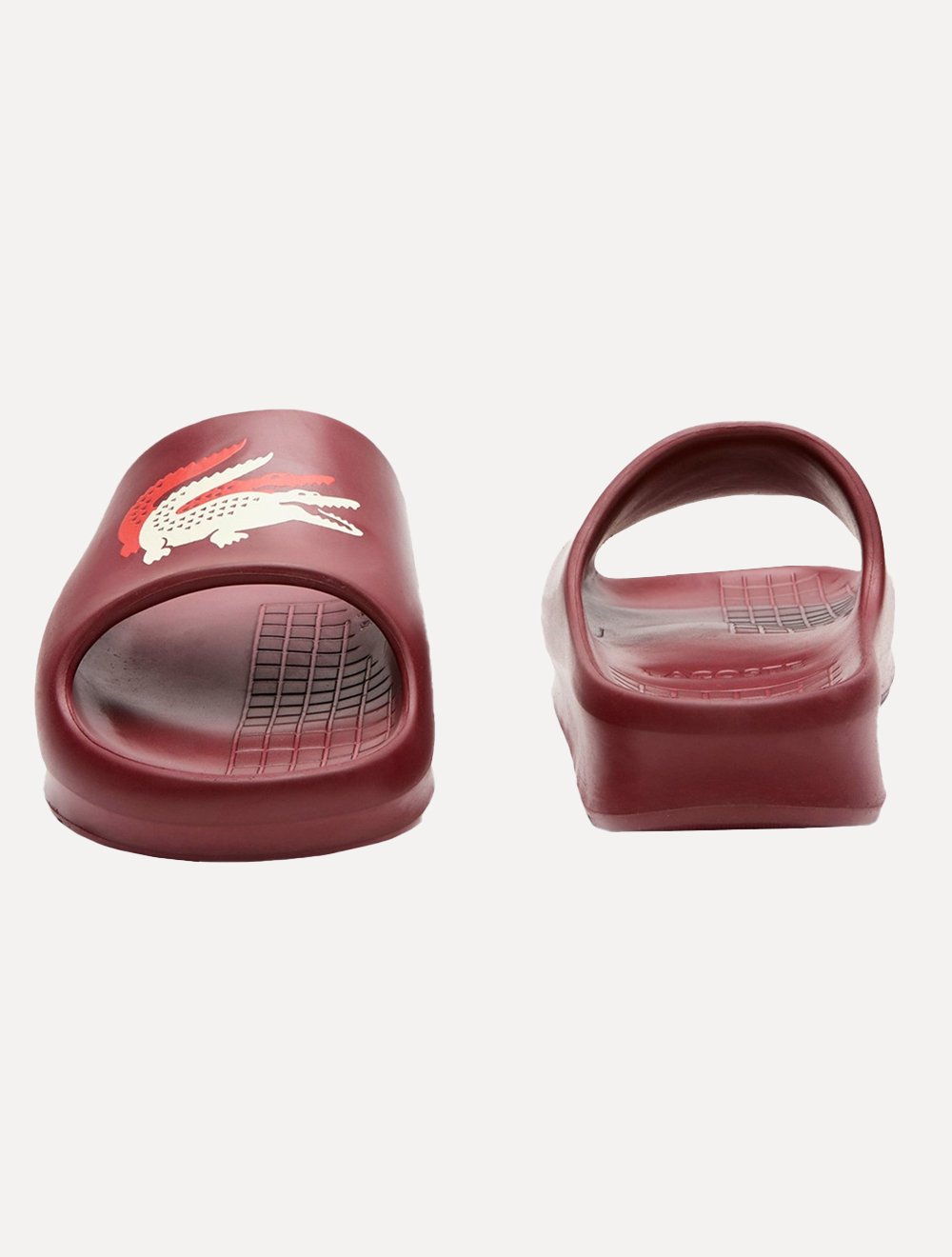Chinelo Lacoste Masculino Slide Serve Croco Bordô