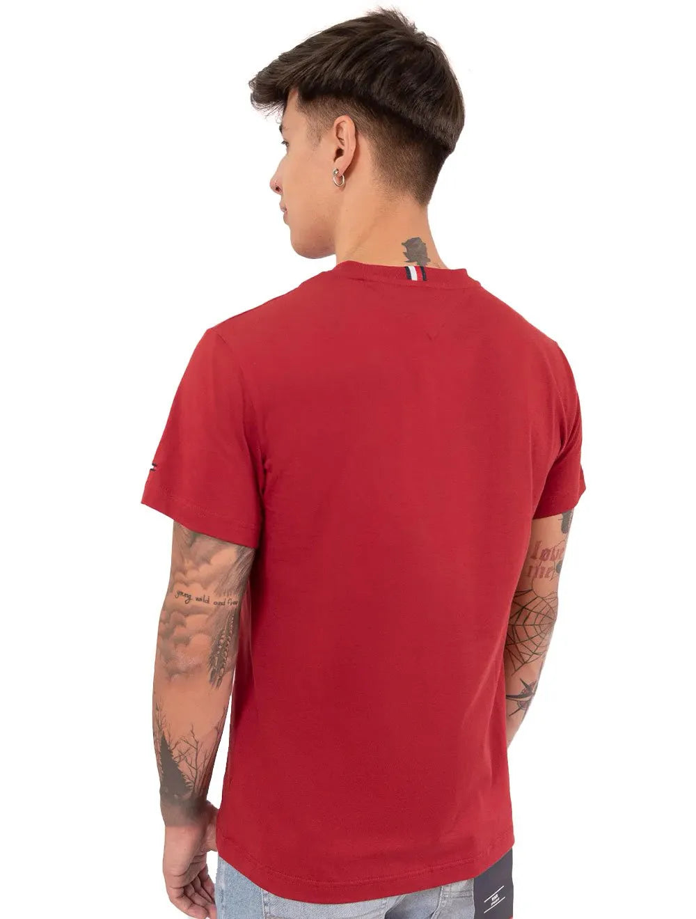 Camiseta Tommy Hilfiger Masculina Logo Repeat Tee Vermelha