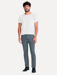 Calça Aramis Masculina Sarja Slim Color Tinturada Chumbo
