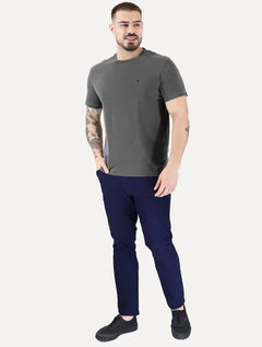 Camiseta Calvin Klein Jeans Masculina Monogram Logo Pigmento Chumbo