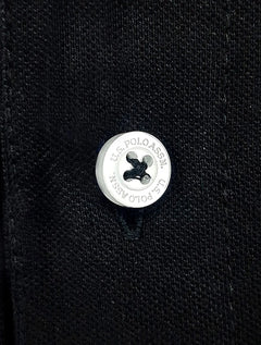 Polo U.S. Polo Assn Masculina Piquet Authentic Black Logo Preta