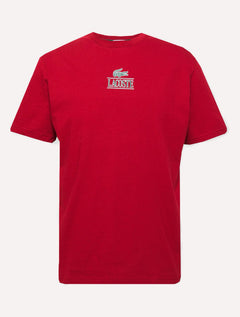 Camiseta Lacoste Masculina Regular Cotton Jersey Vintage Branded Bordô