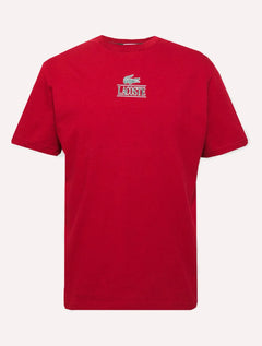 Camiseta Lacoste Masculina Regular Cotton Jersey Vintage Branded Bordô