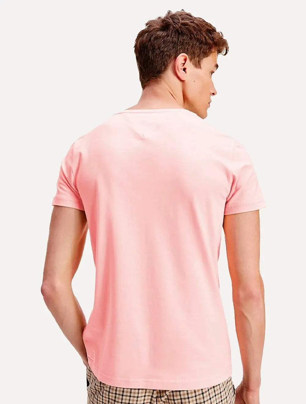 Camiseta Tommy Hilfiger Masculina Essential Cotton Rosa Claro