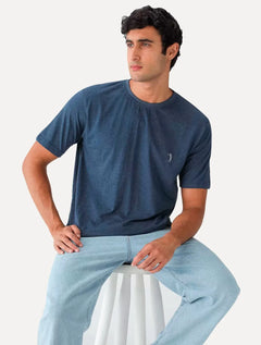 Camiseta Aleatory Masculina Grey Icon Azul Marinho Mescla