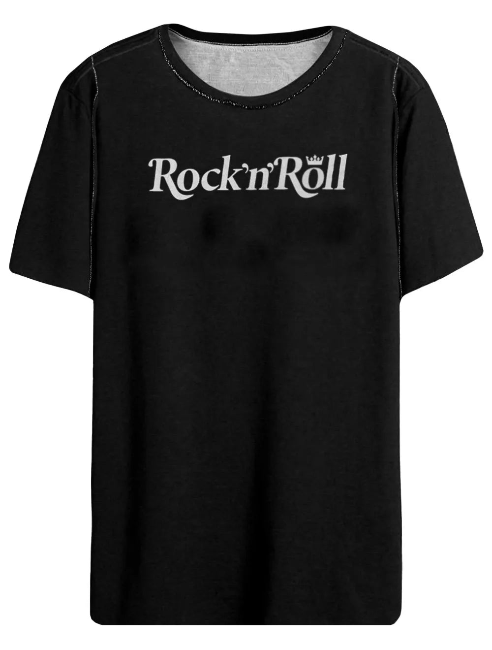 Camiseta Osklen Masculina Regular Dupla Face Rock N' Roll Cinza Mescla/Preta
