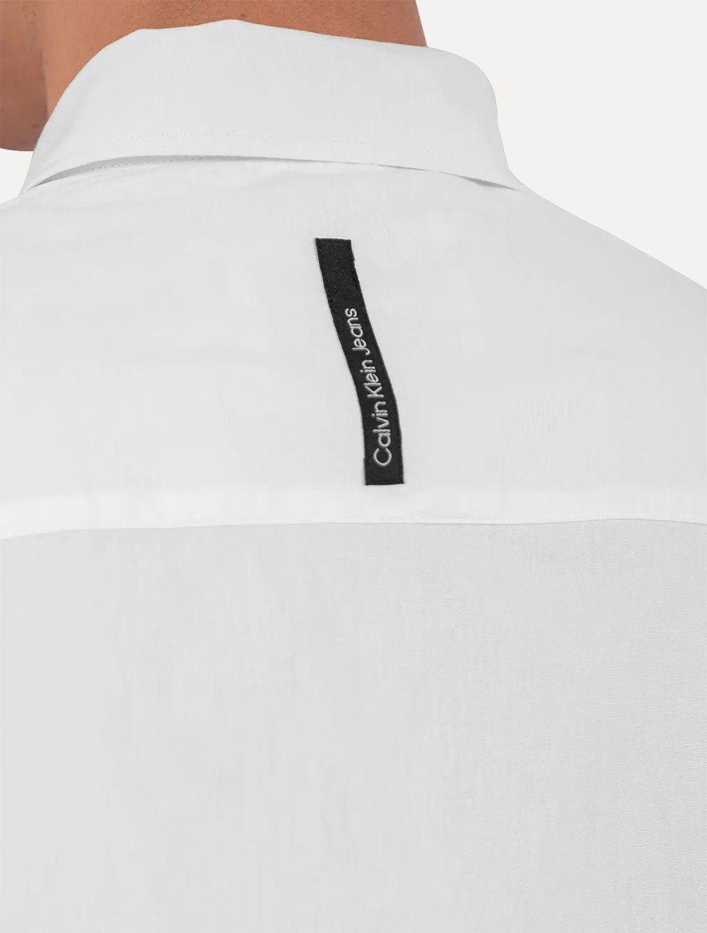Camisa Calvin Klein Jeans Regular Plain Grey Logo Branca