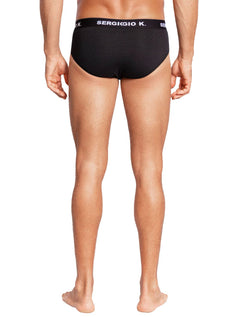 Cueca Sergio K Slip Preta Pack 2UN