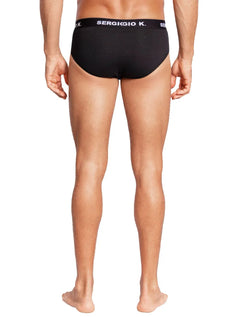 Cueca Sergio K Slip Preta Pack 2UN