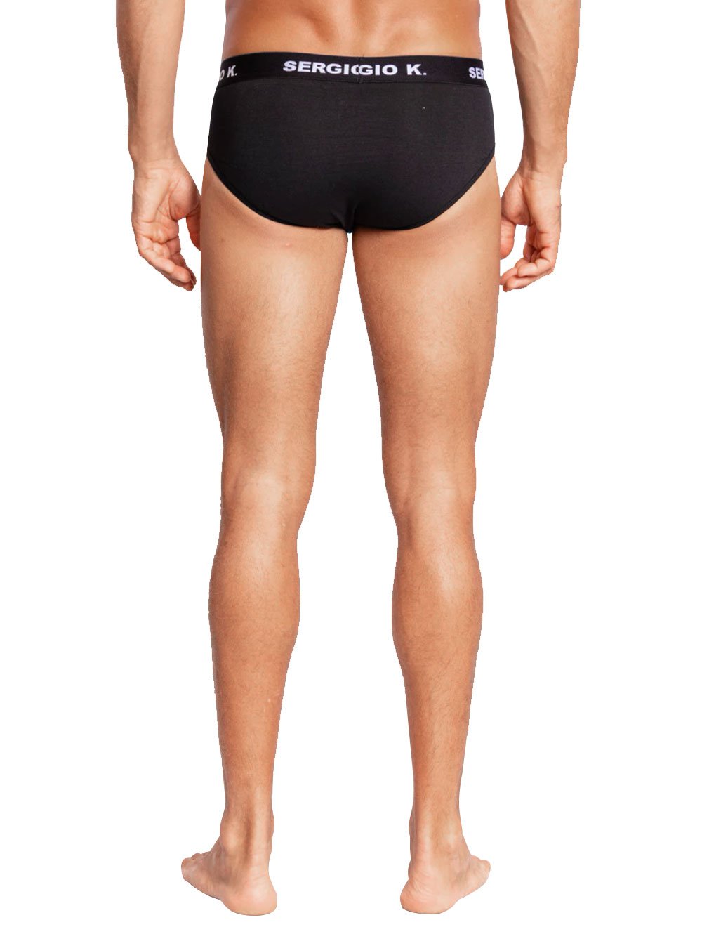 Cueca Sergio K Slip Preta Pack 2UN