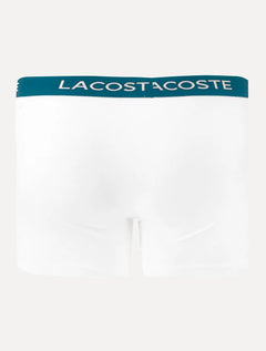 Cuecas Lacoste Boxer Long Colored Lettered Waist Branca/Grafite/Preta Pack 3UN