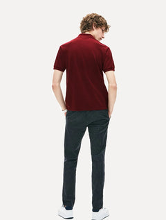 Polo Lacoste Masculina Classic Fit Mescla Bordô
