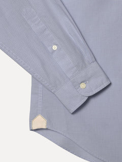 Camisa Lacoste Masculina Cotton Poplin Grid Branco/Azul