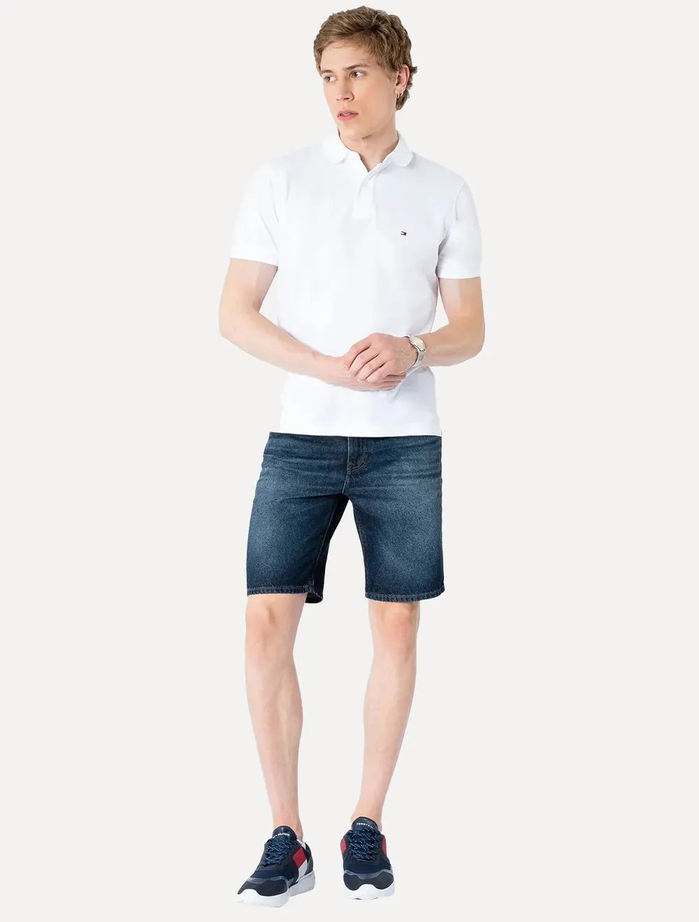 Bermuda Tommy Hilfiger Jeans Masculina Straight Brooklyn Boston Azul