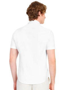 Camisa Aramis Masculina Manga Curta Slim Tricoline Stretch Branca