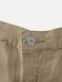 Calça Tommy Hilfiger Masculina Sarja Regular Fit Normal Rise Cáqui