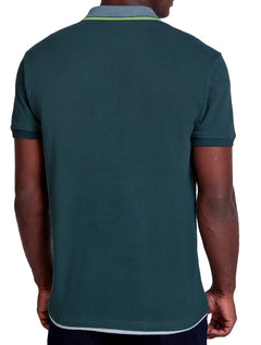 Polo Dudalina Masculina Malha Gola Binada Hive Verde