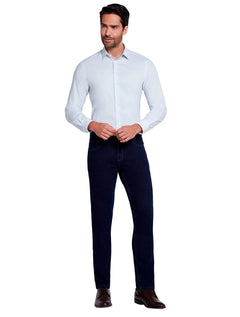 Camisa Dudalina Masculina Slim Tricoline Stretch Lisa Azul Claro