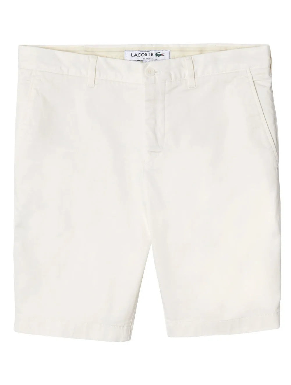 Bermuda Lacoste Masculina Sarja Slim Cotton Stretch Branca