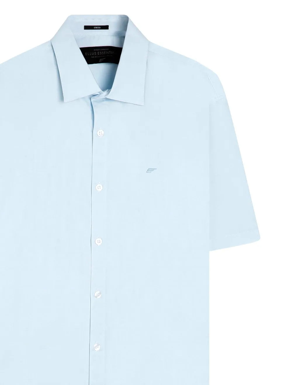 Camisa Ellus Masculina Manga Curta Tricoline LY Classic Italian Azul Claro