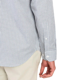 Camisa Aramis Regular Tricoline Micro Xadrez Branca/Azul