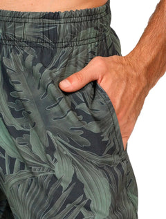 Short Dudalina Masculino D'Água Floral Verde Militar