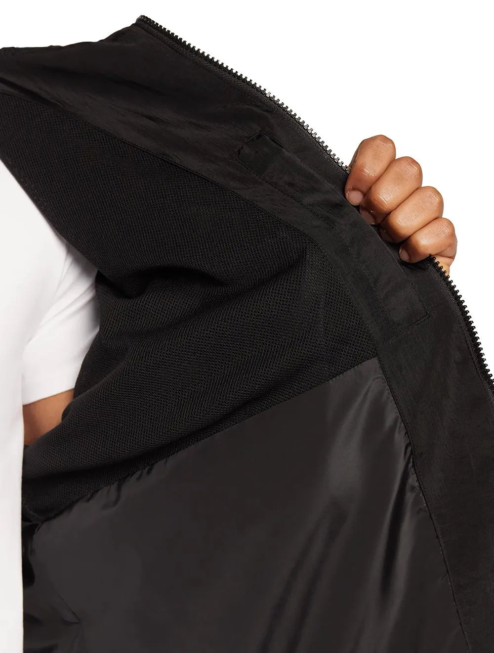 Jaqueta Calvin Klein Jeans Masculina Hoodie Colorblock Lateral Logo Preta