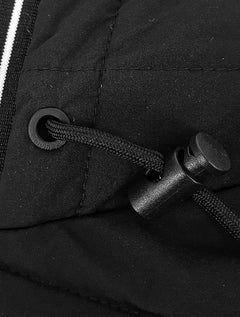 Jaqueta Calvin Klein Hoodie Matelassê Stripes Preta