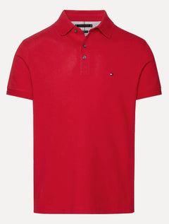 Polo Tommy Hilfiger Masculina Slim Piquet 1985 Vermelha