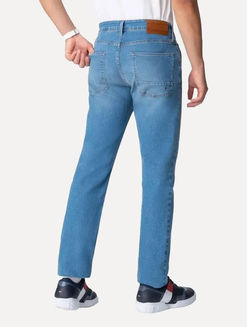 Calça Tommy Hilfiger Jeans Masculina Straight Denton Lucas Azul