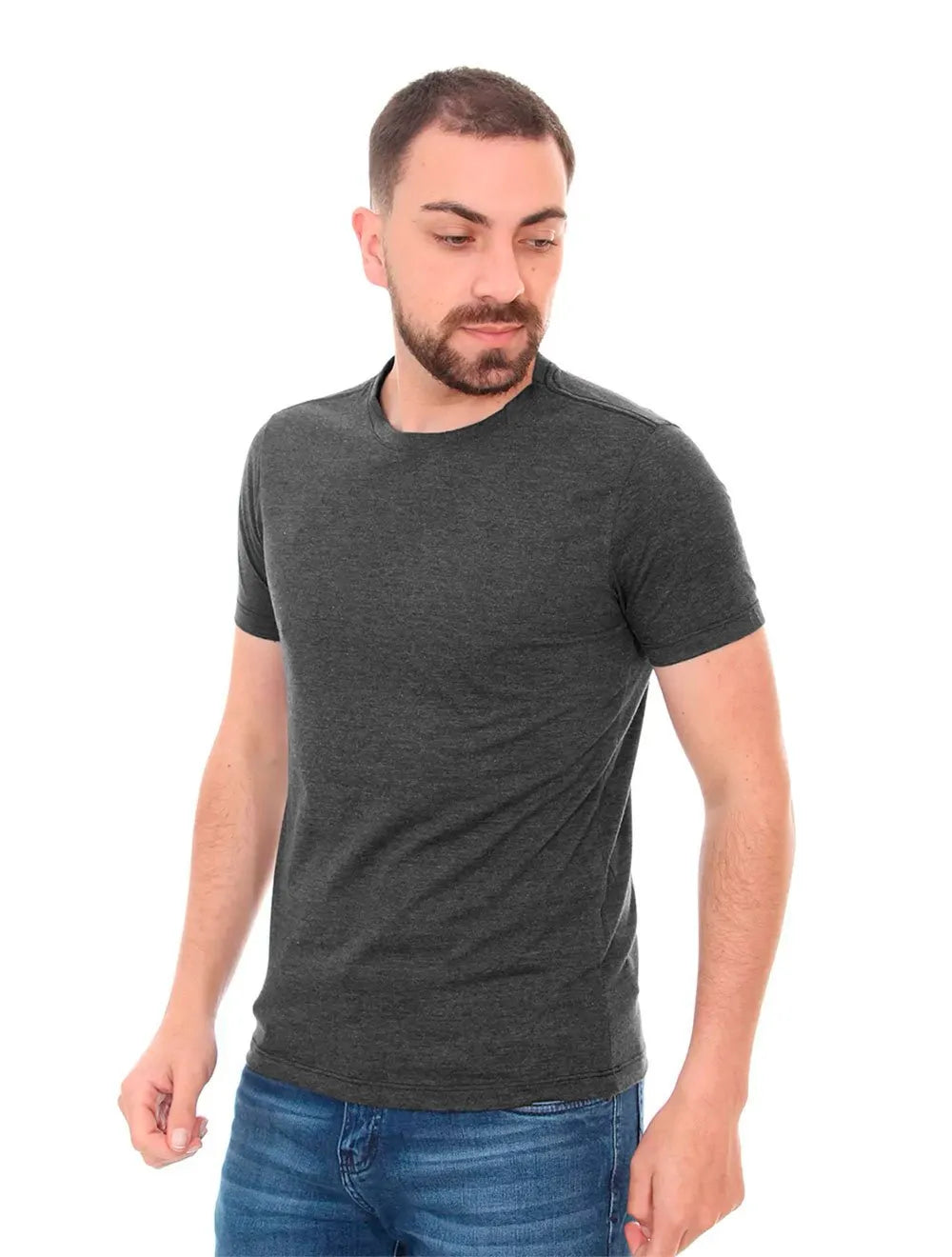 Camiseta Sergio K Masculina Back To Basics Light Blue Logo Chumbo Mescla