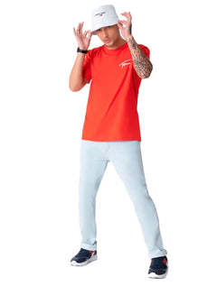 Camiseta Tommy Jeans Masculina Embroidered Signature Vermelha