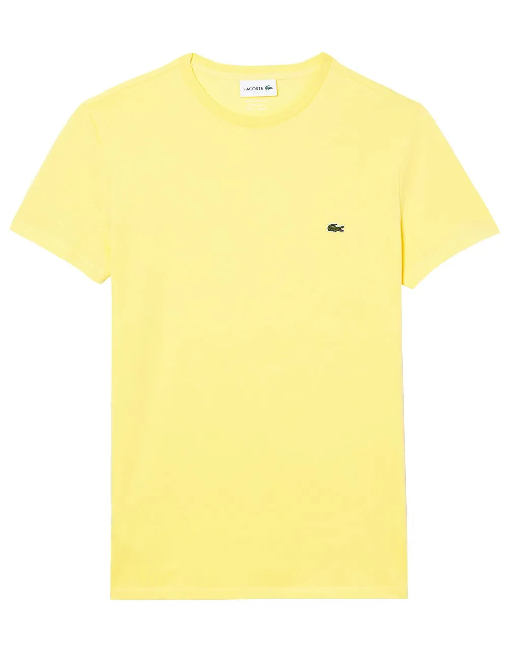 Camiseta Lacoste Masculina Jersey Pima Cotton Amarelo Claro