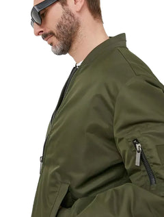 Jaqueta Calvin Klein Masculina Bomber Patch Logo Oliva