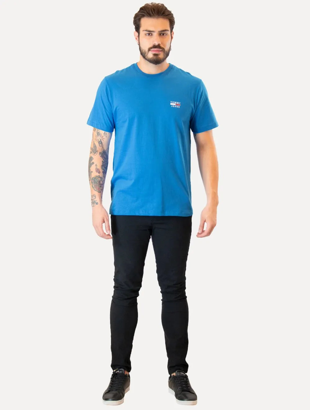 Camiseta Tommy Jeans Masculina Chest Logo Tee Azul