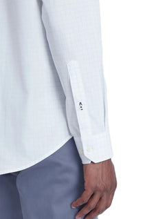 Camisa Aramis Masculina Regular Tricoline Xadrez Azul/Branca