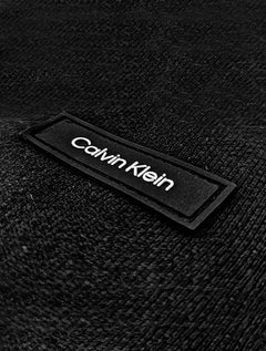 Moletom Calvin Klein Masculino Hoodie Full-Zip CK Tag Preto