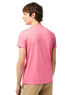 Camiseta Lacoste Masculina Jersey Pima Cotton Rosa Forte