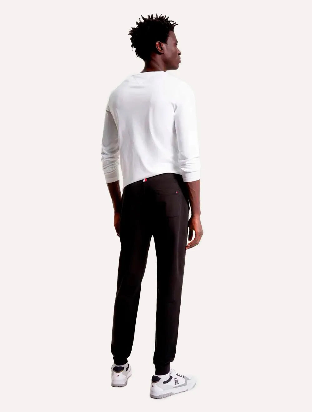 Calça Tommy Hilfiger Masculina Moletom Basic Branded Logo Preta