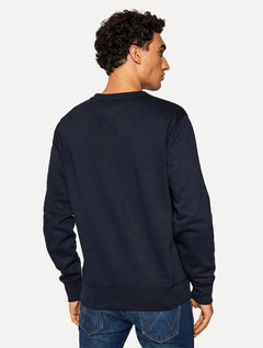 Moletom Tommy Hilfiger Masculino Fleece Logo Crewneck Azul Marinho