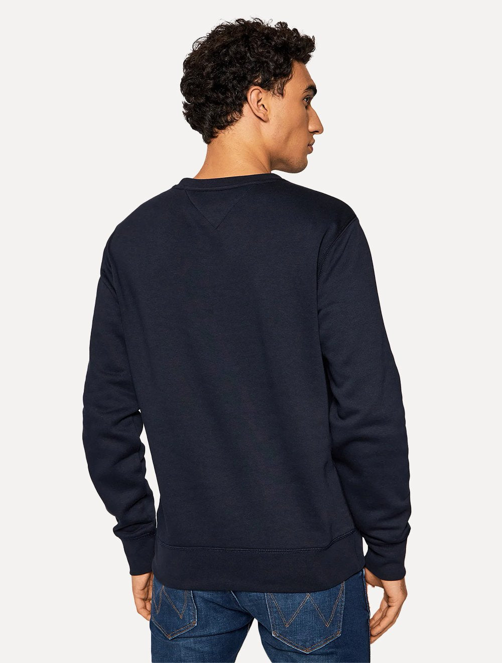 Moletom Tommy Hilfiger Masculino Fleece Logo Crewneck Azul Marinho