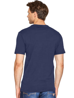 Camiseta Guess Masculina Full Gray Logo Print Azul Marinho