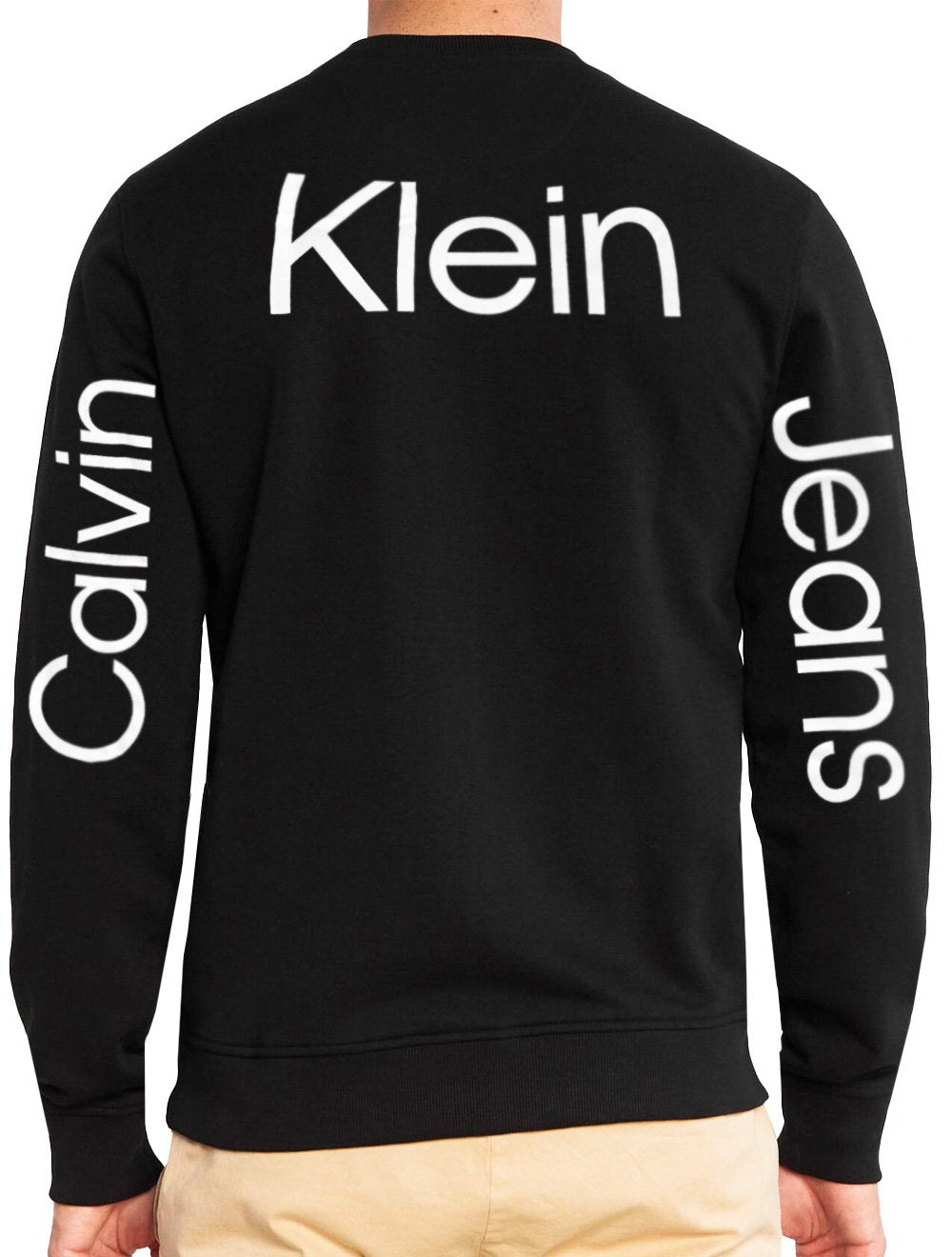 Moletom Calvin Klein Jeans Masculino Crewneck CK Logo Outdoor Preto