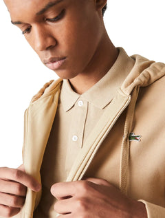 Moletom Lacoste Masculino Sport Fleece Hoodie Full Zip Cáqui