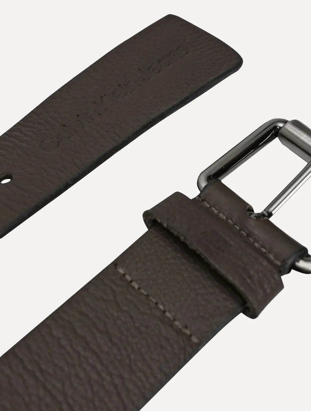 Cinto Calvin Klein Jeans Couro Roller Logo Marrom Café