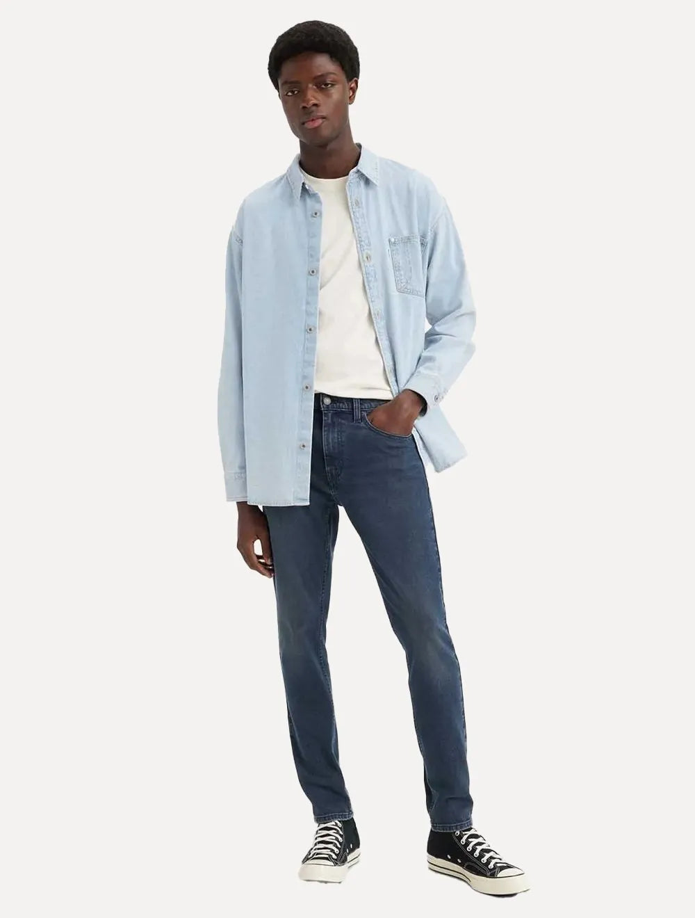 Calça Levis Jeans Masculina 512 Slim Taper Stretch Stone Azul Escuro