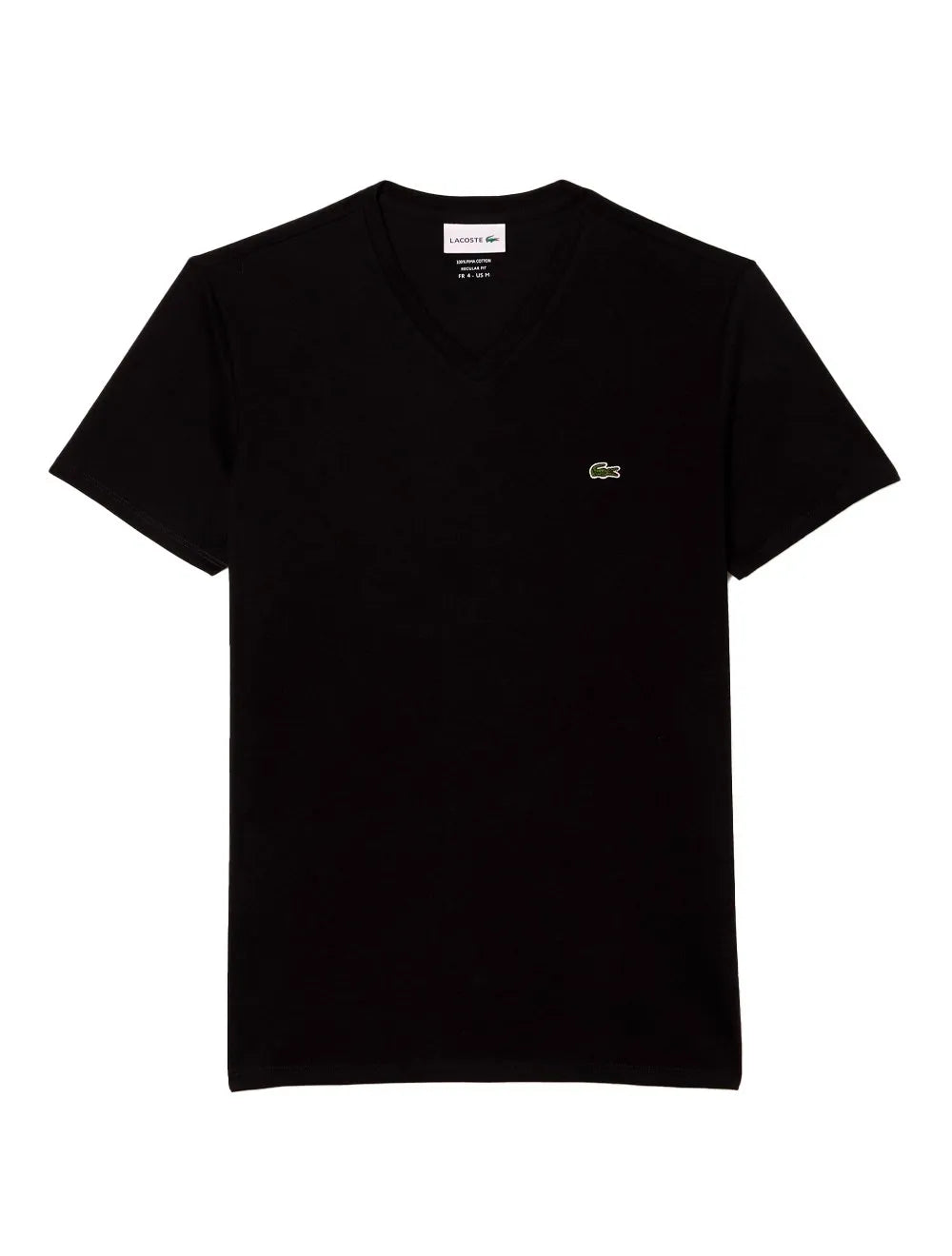 Camiseta Lacoste Masculina Jersey Pima Cotton Gola V Preta
