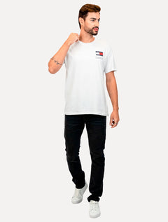 Camiseta Tommy Jeans Masculina Regular Essential Flag Text Branca